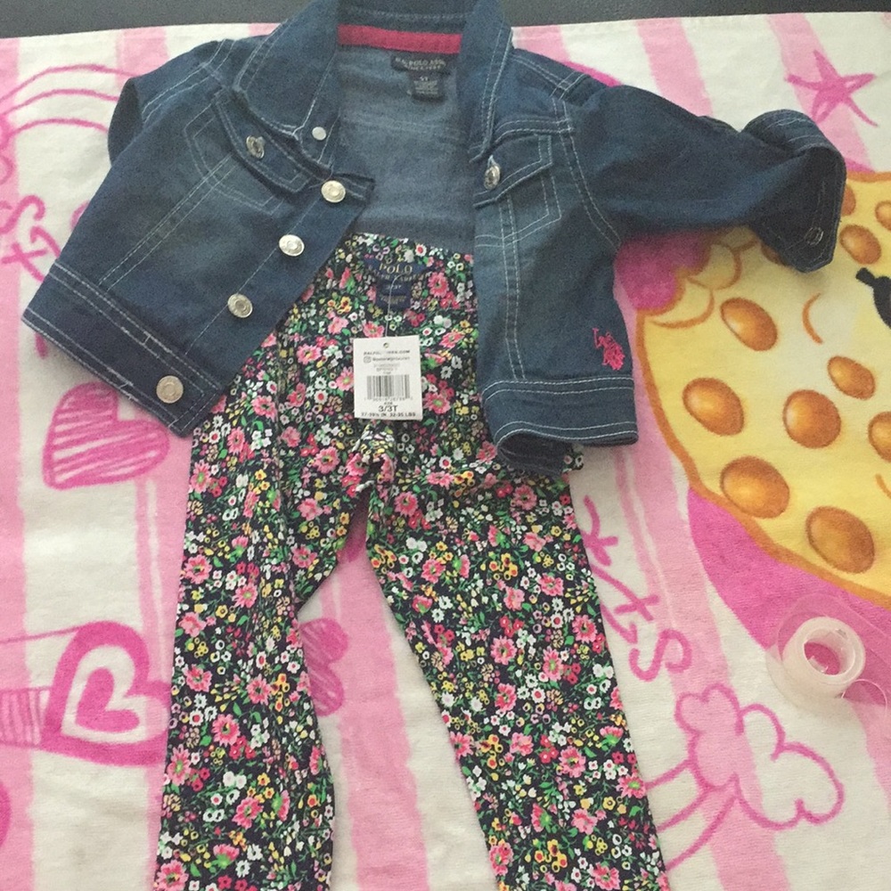 US POLO 3T set: jean jacket & new pants